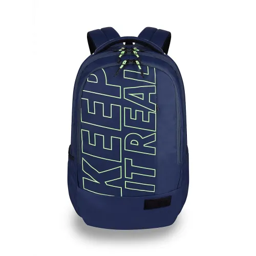 Image of Gear Keep It Real 32 Ltrs Nblue Fl Green School Standard Backpack (Kbpkprelg0503)