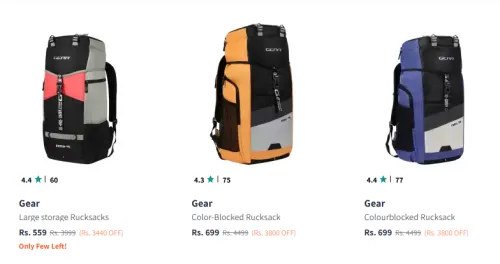 Image of Gear Large storage Rucksacks Starting At @₹559
