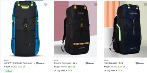 Image of Gear Rucksacks Minimum 80% Discount