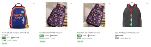 Image of Gear School Bags at minimum 70% Discount