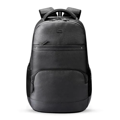 Image of Gear Vintage2 Anti Theft Faux Leather 28 Ltrs Black Laptop Backpack (LBPVG2LTH0101)