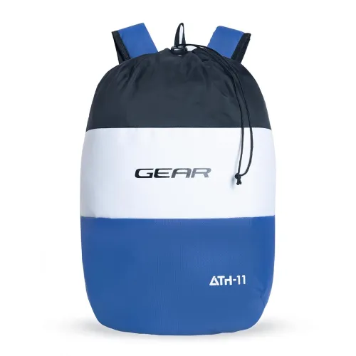 Image of Gear Men/Women Voyager 15 Litre Casual Standard 2 Compartment Backpack/Daypack/Hiking Daypack/Drawstring Bag (Black-Blue