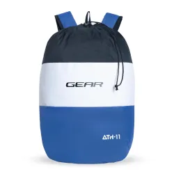 Gear Men/Women Voyager 15 Litre Casual Standard 2 Compartment Backpack/Daypack/Hiking Daypack/Drawstring Bag (Black-Blue
