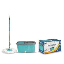 Gebi Aqua Bucket Spin Mop with 1 Microfiber Refill (Plastic Spinner) - 1 pc