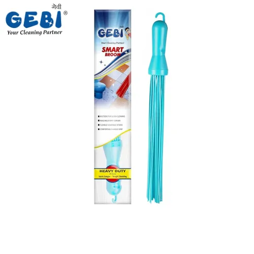 Image of Gebi Smart Floor Broom | Durable Plastic Broom (Kharata) with Flexible Bristles & Comfortable Grip | Easy Corner Cleanin