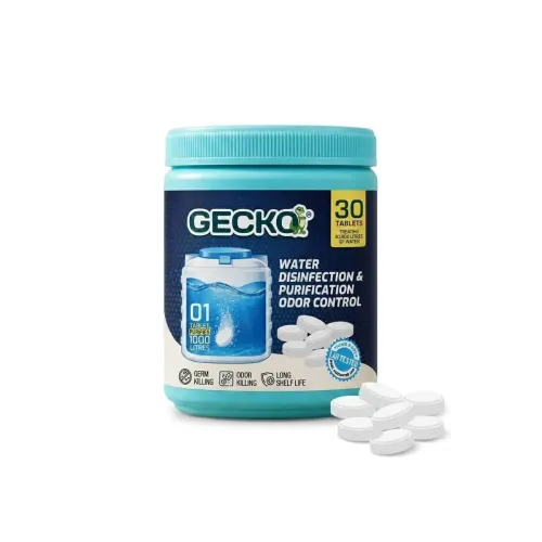 Image of GECKO Chlorine Water Purification Tablets for 1000 Litre Water Tank | Lab Tested