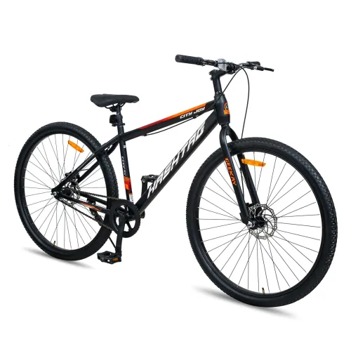 Image of Geekay Hashtag City Joy 27.5T Single Speed Hybrid Cycle/Bicycle for Men, 18inches Inches Steel Frame with Dual Disc Brak