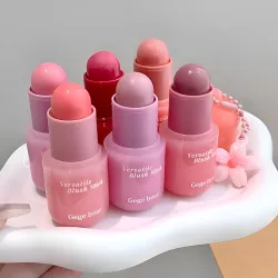 Gege Bear Multi Purpose Powder Blusher Stick | Cream Blush Jelly Texture | Easy Application No Brush Required 