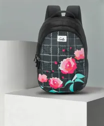 Genie Large 36 L Laptop Backpack Aroma Laptop Backpack for Women in Black colour. More Volume, 3 zips (Black)