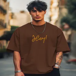 Genzy Typography Printed Round Neck Cotton Oversized T-shirt