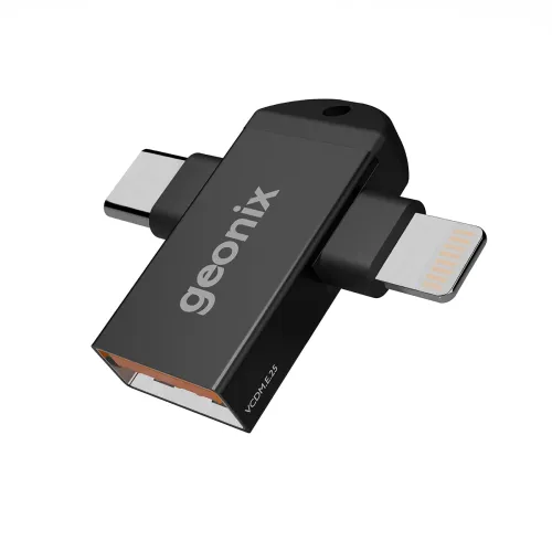 Image of Geonix Befit Ace OTG Adapter (Type-C & Lightning, Black)