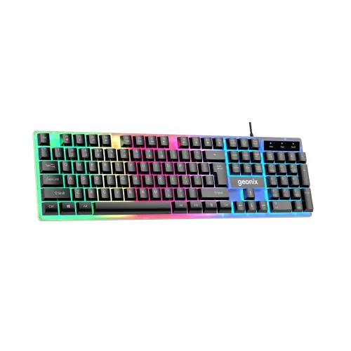 Image of Geonix Cruiser K5, Wired Gaming Keyboard, 104 Keys, 1.5m Cable, 12 Multimedia Keys, USB Interface, RGB Colour, Plug and 