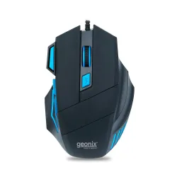 GEONIX Vigor R6 Wired Gaming Mouse with 3600 DPI, 7 Buttons, Advanced Sensor, Soothing Blue Backlight, Braided Cable, 1 