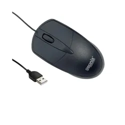 GEONIX Wired USB Mouse for Windows PC Desktop, Laptop, Notebook, Mac, computerand Chromebook, for Righty or Lefty Use, Black Colour, 1 Year Warranty.