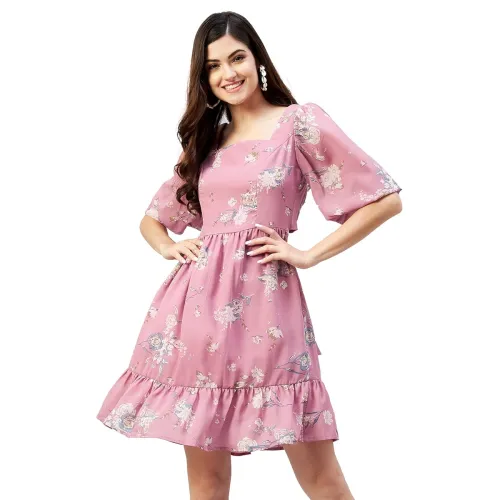 Image of Georgette Fit & Flare Casual Dress
