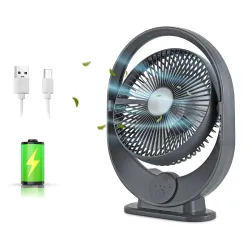 Gesto 9.6 Inch High Speed Rechargeable Table Fan for Home – USB Charging Battery Fan With Led Light | 3000mAh Battery for Upto 8 Hours Runtime | 3 Speed Modes Portable fan for Home,Office,Desk,Kitchen