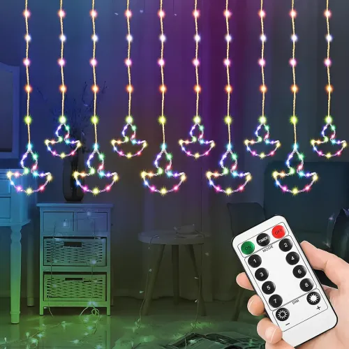 Image of Gesto Diya Curtain Fairy Lights for Decoration