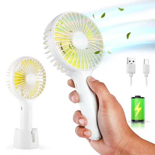 Image of Gesto Portable Fan Rechargeable – USB Charging Hand Fan with 1200mAh Battery & 3 Speed Modes | Mini Fan, Small Fan, Hand