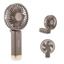 Gesto Portable Fan Rechargeable with LED Light – Foldable Mini Fan