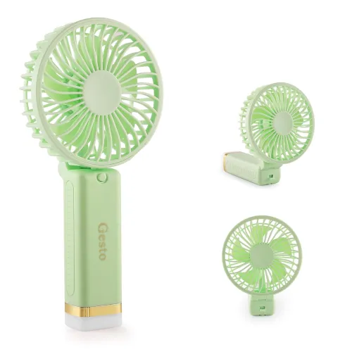 Image of Gesto Portable Fan Rechargeable with LED Light