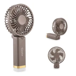 Gesto Portable Fan Rechargeable with LED Light with 1200mAh Battery & 3 Speed Modes 