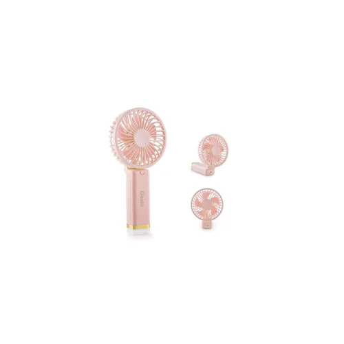 Image of Gesto Portable Rechargeable Fan with LED Light (Pink)
