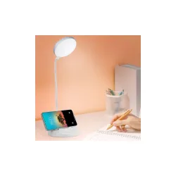 Gesto Plastic LED Study Lamp Rechargeable,Table Lamp for Study Room,Desk Lamp Light with 3 Brightness Levels,Portable USB Table Light,Study Table Lamp for Students,Reading & Work at Home,Whi...