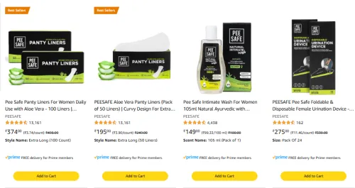Image of Pee safe Offer : Get 2 Free When Buy 1 select items