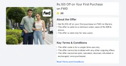 Get Rs.100 off on your first purchase on FWD on Myntra