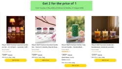 Amazon Offer : Get 2 for the price of 1 on Candles