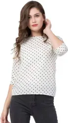 GF BF Womens White Printed Top