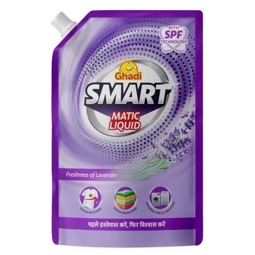 Image of Ghadi Smart Liquid Detergent Lavender Fragrance 2L | For Front Load & Top Load Washing Machines | Deep Cleaning, Long-La