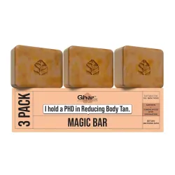 Ghar Soaps Sandalwood & Saffron Magic Bar For Bath (300 Gms Pack Of 3) | Paraben Free