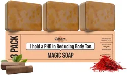 GharSoaps Wood And Saffron Soap, Po3