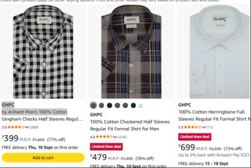 Image of GHPC by Arihant Men's 100% Cotton From 73% Discount