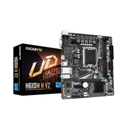 Gigabyte H610M H V2 Motherboard - Supports Intel Core 14th CPUs, 4+1+1 Hybrid Digital VRM, up to 5600MHz DDR5, 1xPCIe 3.0 M.2, GbE LAN, USB 3.2 Gen 1