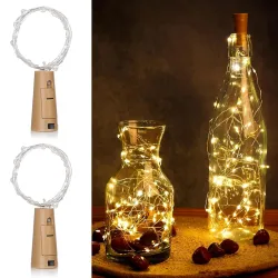 GIGALUMI 2 PCS 20 LED Bottle Cork Lights 6m