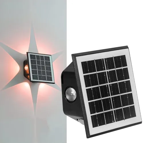 Image of Gigawatts 6 LED Solar Wall Light On /Off Botton & 1.5Ah Battery Water Resistant Decor Deck Fence Lights Flood Lamp for H