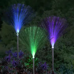 GIGAWATTS GW-904 Solar Jellyfish Garden Light 600mAh Battery Fibre Optic Fountain LED BIS Approved IP65 Waterproof Outdoor Lamp with 2V Panel for Backyards Pathways (2Pc, Multicolor)