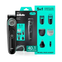 Gillette AIO3 Trimmer 50 min Runtime 40 Length Settings