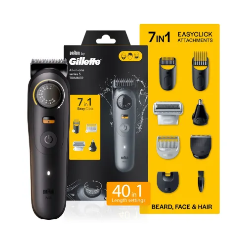 Image of Gillette AIO5 Trimmer 120 min Runtime 40 Length Settings (Black)
