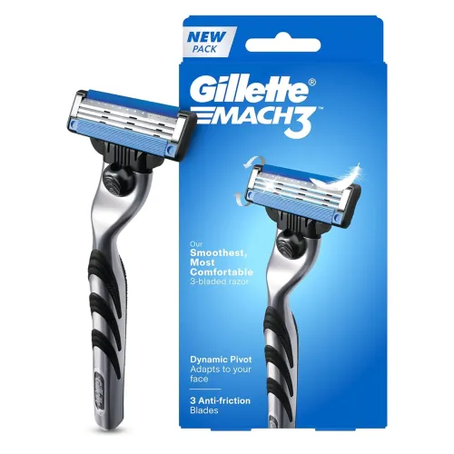 Image of Gillette Mach 3, Shaving Razor For Men | Most Comfortable Shave | 3D Blade Technology | Metal Handle For Superior Grip