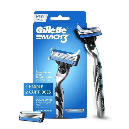 Image of Gillette Mach 3 (Handle + 2 Cartridges) Shaving Razor For Men