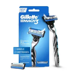 Gillette Mach 3 (Handle + 2 Cartridges) Shaving Razor For Men