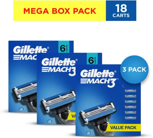 Image of Gillette Mach3 Shaving Blades for men (Pack of 3) (Pack of 18)