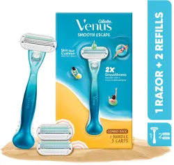 Gillette Venus Smooth Combo pack | Razor plus 2 refills 
