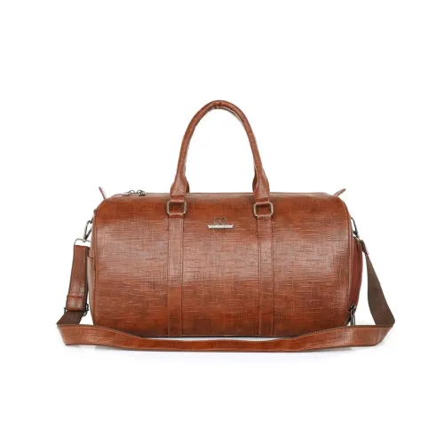 Image of Gilmore Oak Jade Unisex Tan Travel Duffle Bag