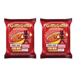 GIMI GIMI - Fiery Hot (Pack of 2), 125g each | Veg Korean Ramyun