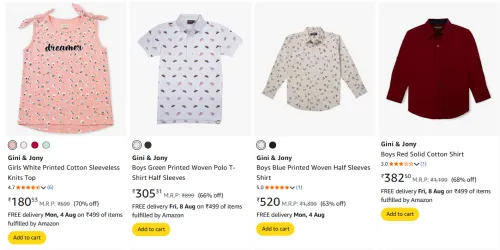 Image of Gini & Jony Baby Clothing Upto 70% Discount