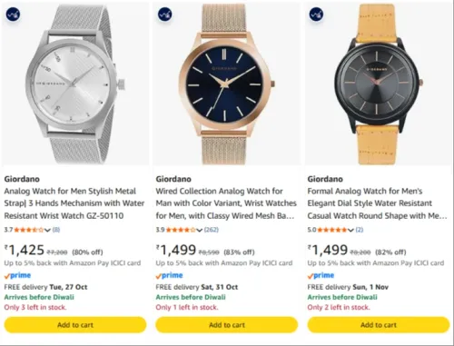 Image of Giordano Analog Men's Watch upto 83% Discount